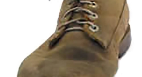 Cliff Meidl's work boot: The hole was made by the tremendous force of the electric shock