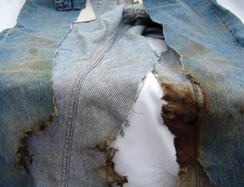 Cliff’s burned jeans